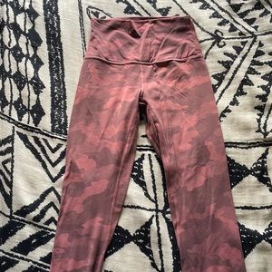 Lululemon leggings pink camo size 4
